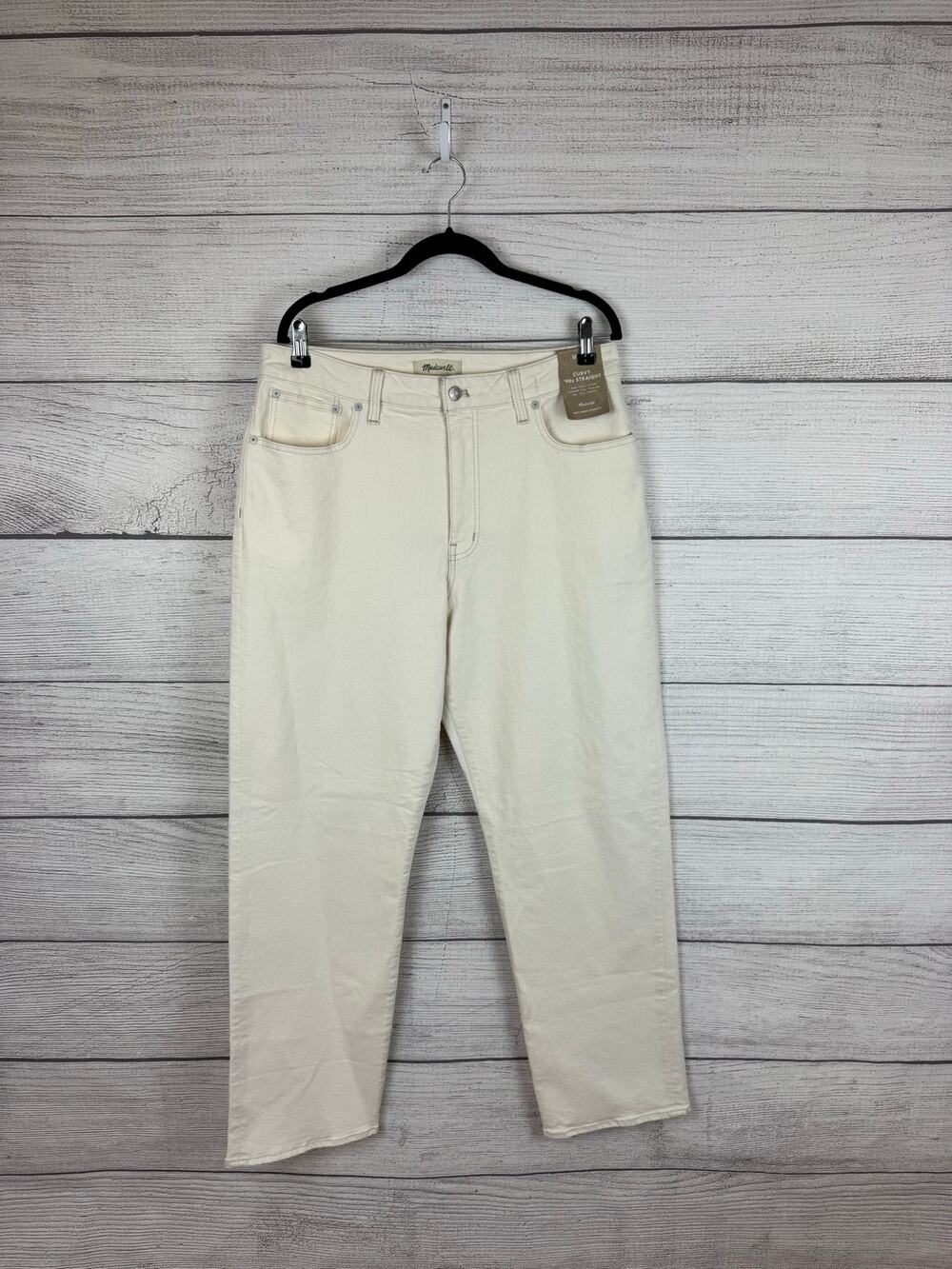 Madewell Women's Ivory Curvy 90’s Straight High Rise Jeans Size 32